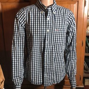 LK NEW HOLLISTER LS PLAID 16 1/2 NECK DRESS SHIRT